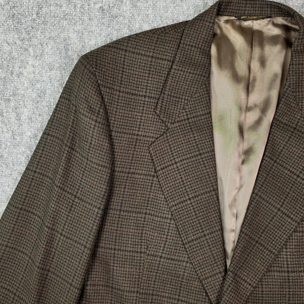 Vintage Givenchy Monsieur Blazer Men 40R Wool Plaid Check Luxury Designer Jacket